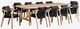 Rechteckiger Gartentisch-set 260x100 Cm Mit 10
