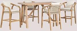 Rechteckiges Hohes Tischset 160x90 Cm Und 4 Hohe