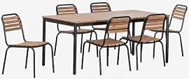 Rechteckiges Tischset 160x90 Cm Und 6 Stapelbare