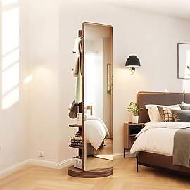 RED AS FIRE Drehbar Ganzkörper Massivholz Spiegel 