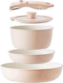 Redchef Keramik Pfannenset mit Abnehmbarem Griff,