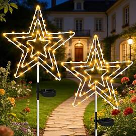 Redefun Solar Garten Außen Stern 2 Stück 75 LED