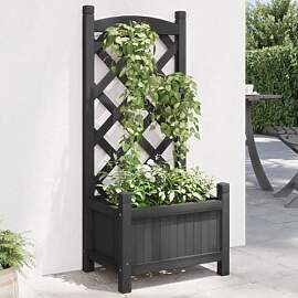 Refined Pflanzkübel mit Spalier Schwarz