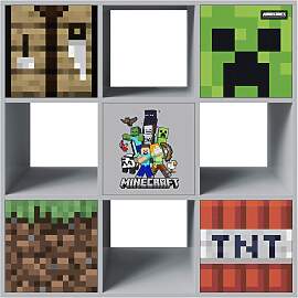 Regal Minecraft ca. 90x90x30 cm Grau