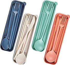 Reisebesteck-Set mit Etui, 4 Stück Tragbare