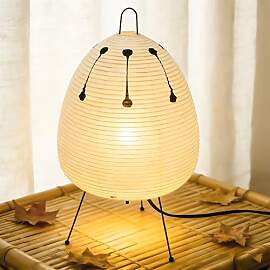 Reispapier Lampenschirm, Papier Tischlampe Weiß