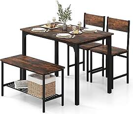 RELAX4LIFE Esstisch Set 4-teilig, Esszimmertisch