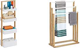 Relaxdays 10031461 Badregal, 4 Ablagen,