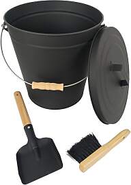 Relaxdays Ascheeimer mit Deckel, 20 Liter, inkl.