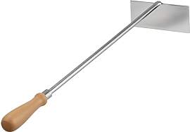 Relaxdays Aschekratzer, Edelstahl, Holzgriff, 58,5 