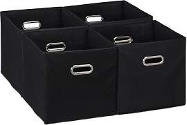 Relaxdays Aufbewahrungsbox 4er Set, Faltbare