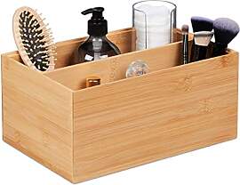 Relaxdays Aufbewahrungsbox Bambus, stapelbar,