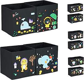Relaxdays Aufbewahrungsboxen Kinder, 4er Set, DIY