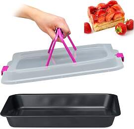 Relaxdays Backblech mit Deckel, 3 in 1 Kuchen