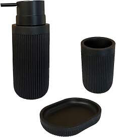 Relaxdays Bad Accessoires, 3-teilig, Seifenschale, 