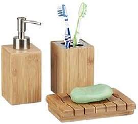 relaxdays Badaccessoires-Set braun, 1 Set