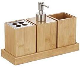 relaxdays Badaccessoires-Set braun, 1 Set