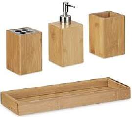 relaxdays Badaccessoires-Set braun, 1 Set