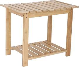 Relaxdays Badhocker aus Bambus, mit Ablage &