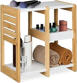 Relaxdays Badregal, 3 Ablagen, HxBxT: 35x34x20 cm, 