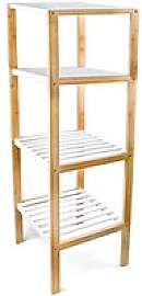 relaxdays Badregal braun/weiß 33,0 x 34,0 x 110,0 