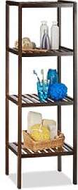 relaxdays Badregal dunkelbraun 34,5 x 33,0 x 110,0 