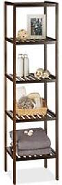 relaxdays Badregal dunkelbraun 34,5 x 33,0 x 139,5 