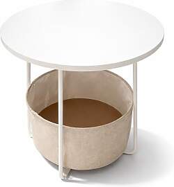 Relaxdays Beistelltisch, runder Couchtisch, mit