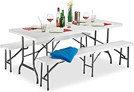 Relaxdays Bierzeltgarnitur klappba, 3er