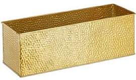 relaxdays Blumenkasten Metall gold rechteckig 40,0 