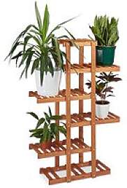 relaxdays Blumenregal Holz hellbraun rechteckig