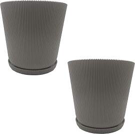 Relaxdays Blumentopf, 2er Set, Pflanztopf mit