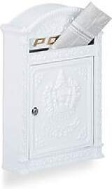 relaxdays Briefkasten Antik 10020107_49 weiß