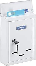 Relaxdays Briefkasten mit Namensschild, aus