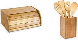 Relaxdays Brotkasten Bambus HBT: 16,5 x 40 x 27,5