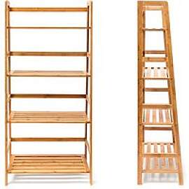 relaxdays Bücherregal Bambus braun 57,0 x 31,0 x