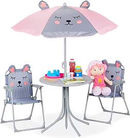 Relaxdays Camping Kindersitzgruppe, Maus Motiv,