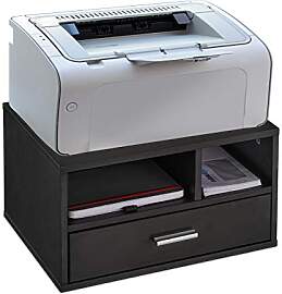 Relaxdays Druckerständer Schreibtisch, 3 Fächer, 