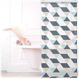 Relaxdays Duschrollo, 80x240 cm, Dreieck Muster,