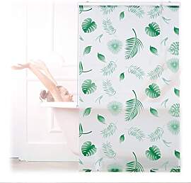 Relaxdays Duschrollo Blätter, 100x240cm,