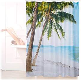 Relaxdays Duschvorhang Strand, Polyester,