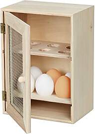 Relaxdays Eierschrank Holz & Metall, natur, 1