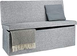 Relaxdays Faltbarer Sitzhocker mit Lehne XL HBT 73 