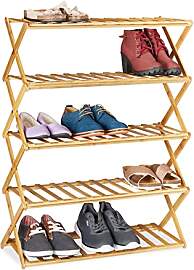 Relaxdays faltbares Schuhregal, 5 Ebenen, Bambus