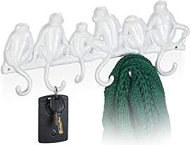 Relaxdays Garderobenleiste AFFE, Gusseisen, HxBxT: 