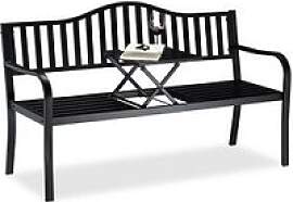 relaxdays Gartenbank 10026113_0 schwarz Metall
