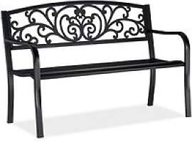 relaxdays Gartenbank 10026114_0 schwarz Metall