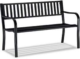 relaxdays Gartenbank 10026117_0 schwarz Metall
