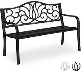 relaxdays Gartenbank 10030988_46 schwarz Metall