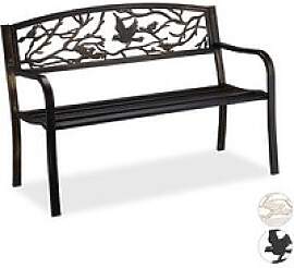 relaxdays Gartenbank 10030989_1254 braun Metall